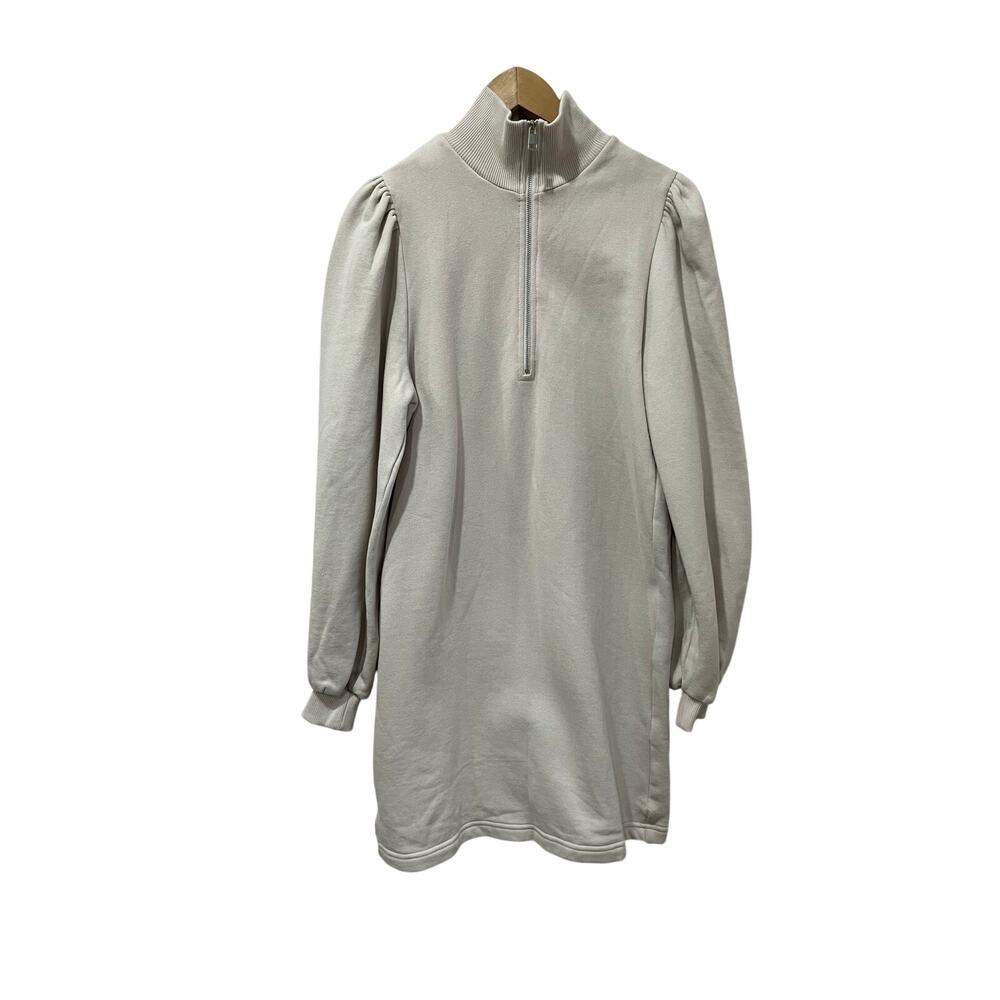 Gestuz Nankita GZ Organic Cotton Half Zip Front Dress Moon Beam Cream NWT Sz M